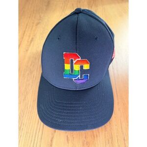 Dome Headwear Style XII A-Flex Rainbow DC Grays Mens M Navy Blue Pride July 4th